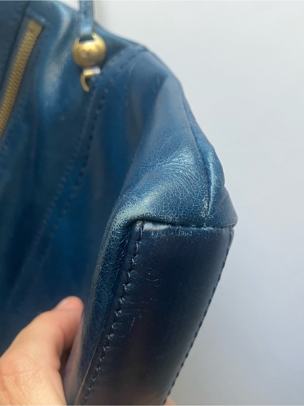 HOBO Cassie Crossbody - Deep Blue Leather with Gold Hardware - Picture 14 of 15